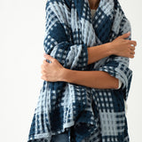 Arlo Waffle Blanket | Blue / Navy-2