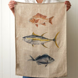 Ocean Fish Linen Tea Towel | Multi-2