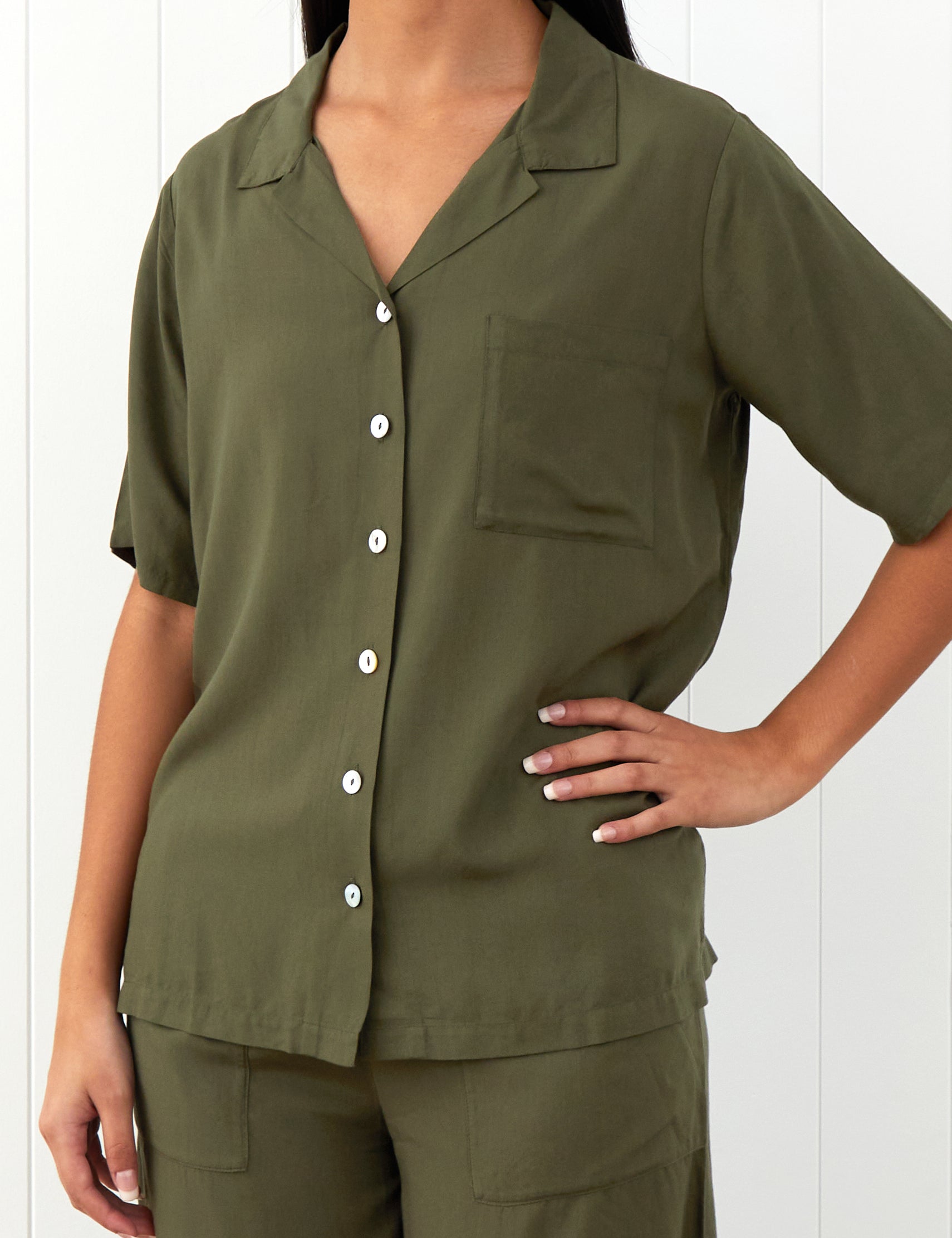 Olive PJ Shirt | Olive-3