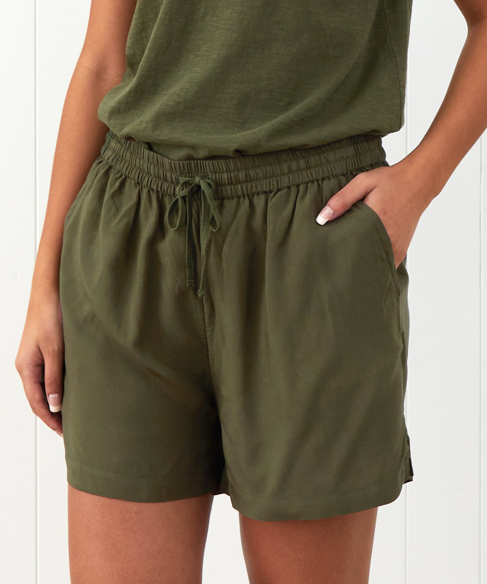 Olive Sleep Shorts | Olive-3