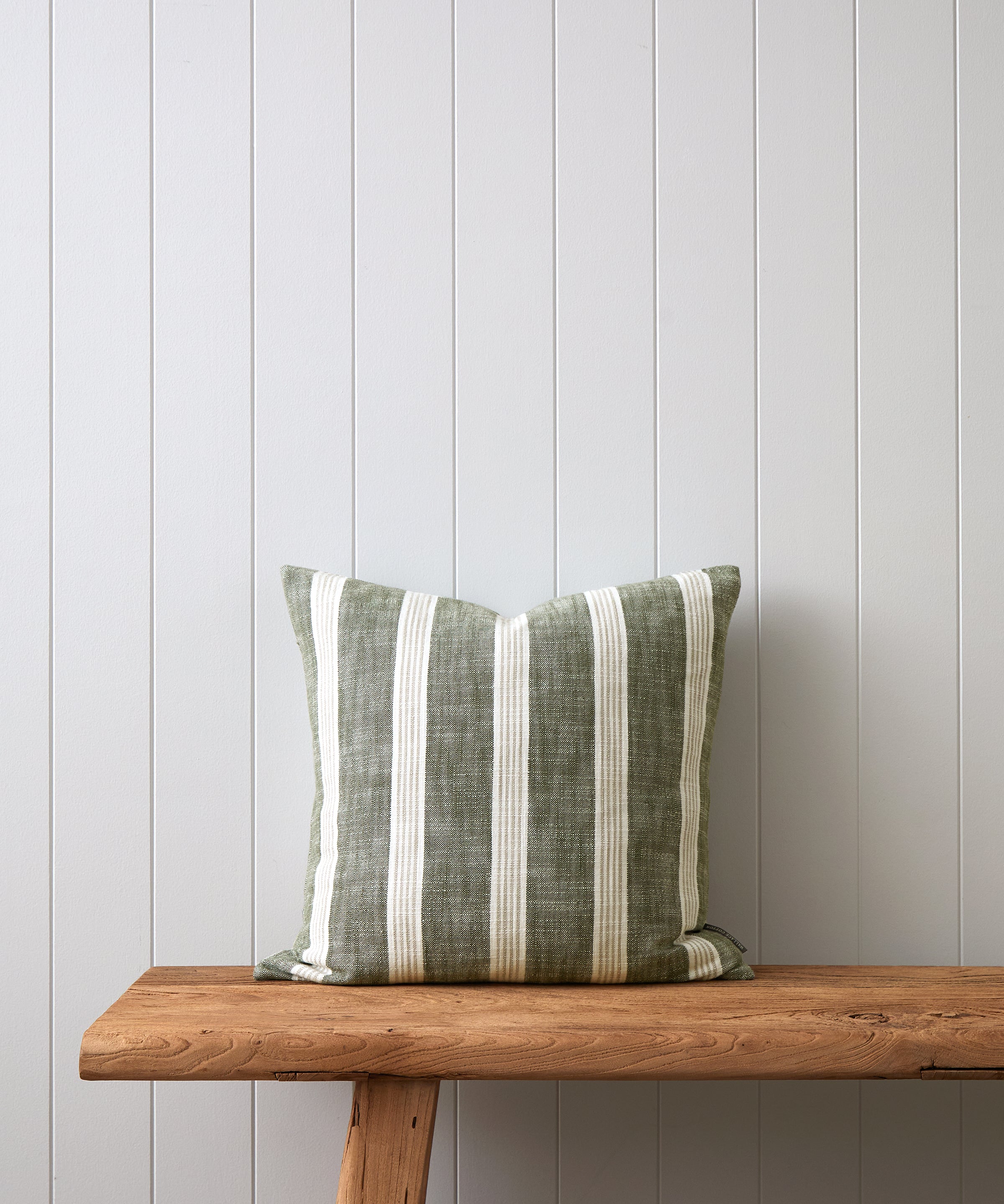 Olsen Square Cushion Cover | Sage Stripe-1