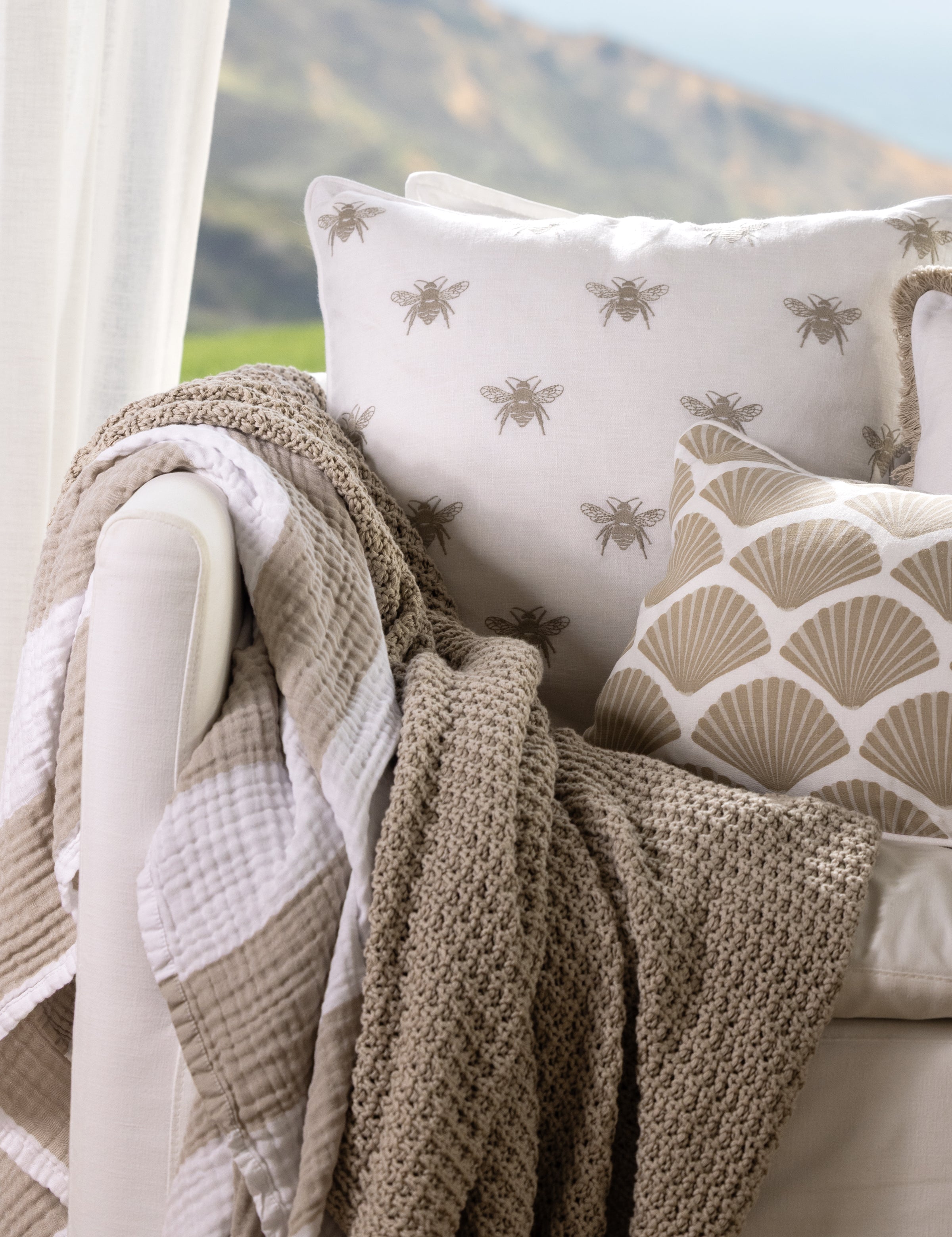 Omaha Cotton Throw | Beige-2