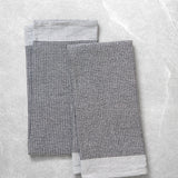 Organic Cotton Waffle Tea Towel Set of 2 | Black White-1