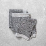 Organic Cotton Waffle Washcloth Set of 3 | Black White-1
