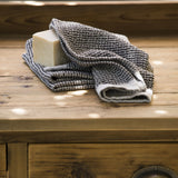 Organic Cotton Waffle Washcloth Set of 3 | Black White-2