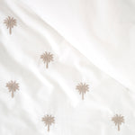 Palm Island Embroidered Duvet Cover Set | Taupe White-4
