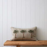 Palm Trio Embroidered Rectangle Cushion Cover | Multi-1