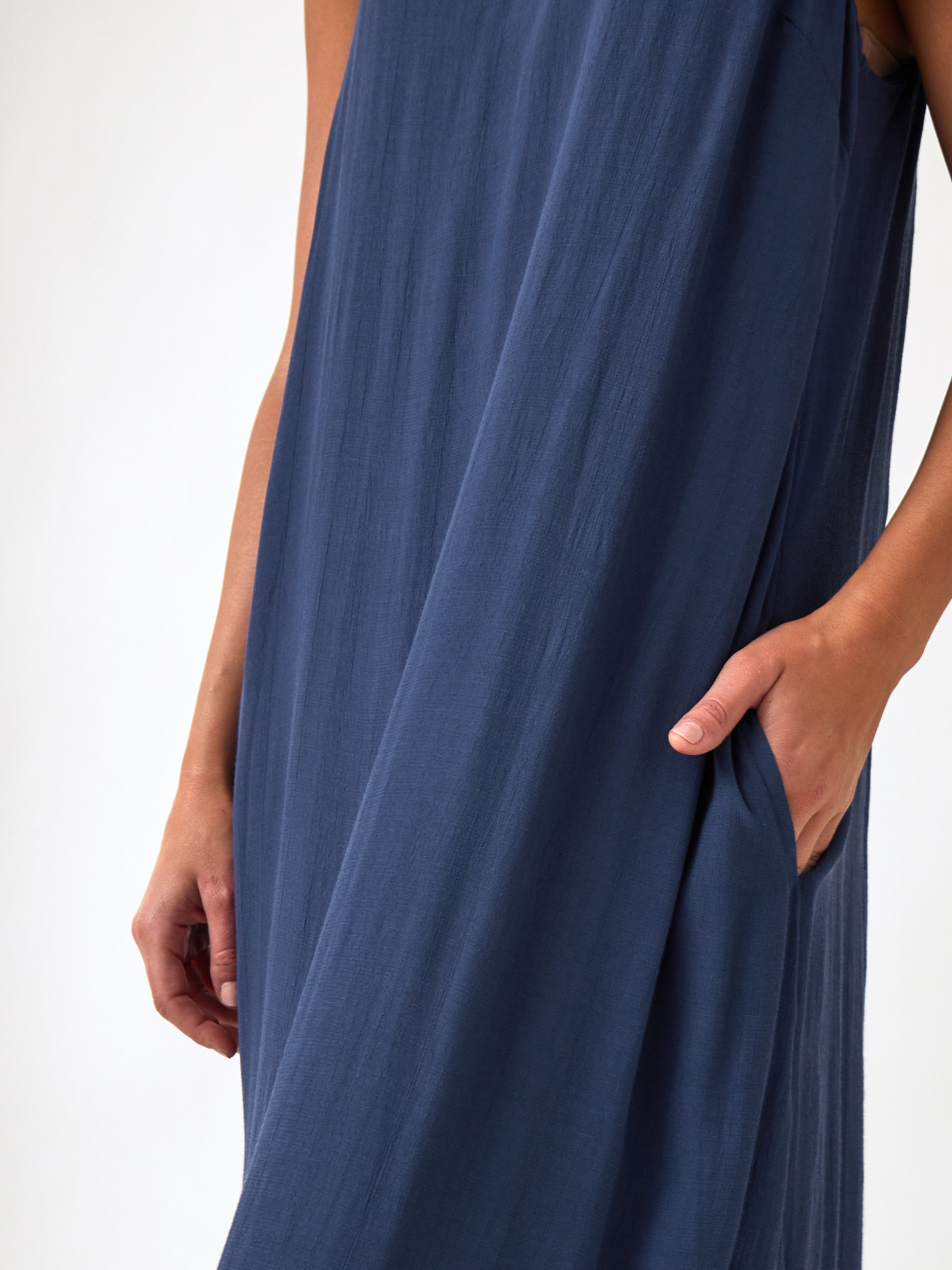 Palmero Rayon Dress | Navy-2