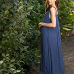 Palmero Rayon Dress | Navy-3