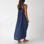 Palmero Rayon Dress | Navy-4