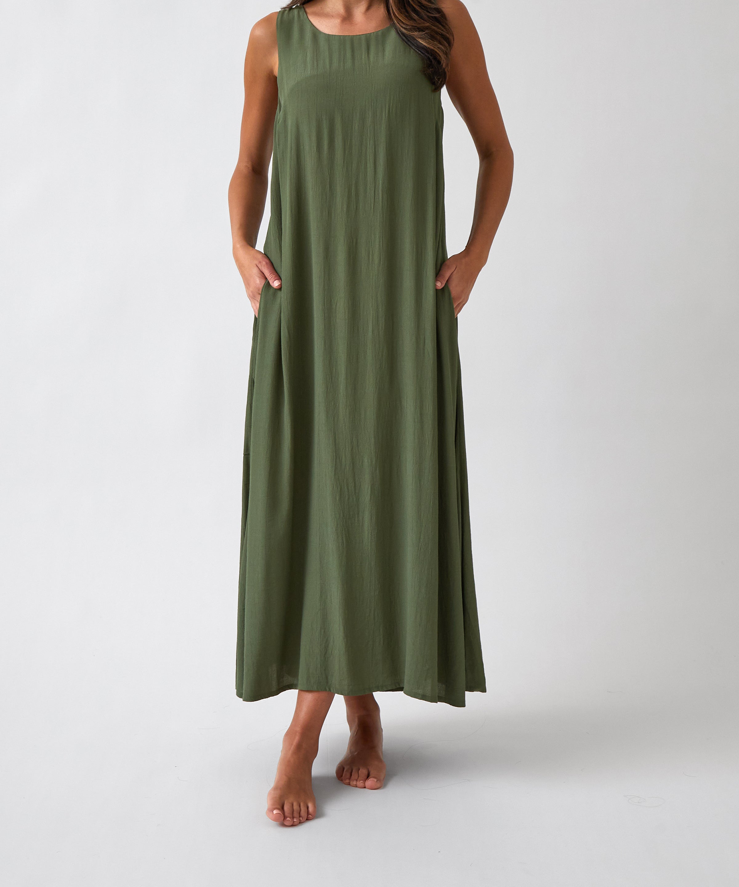 Palmero Rayon Dress | Olive-1