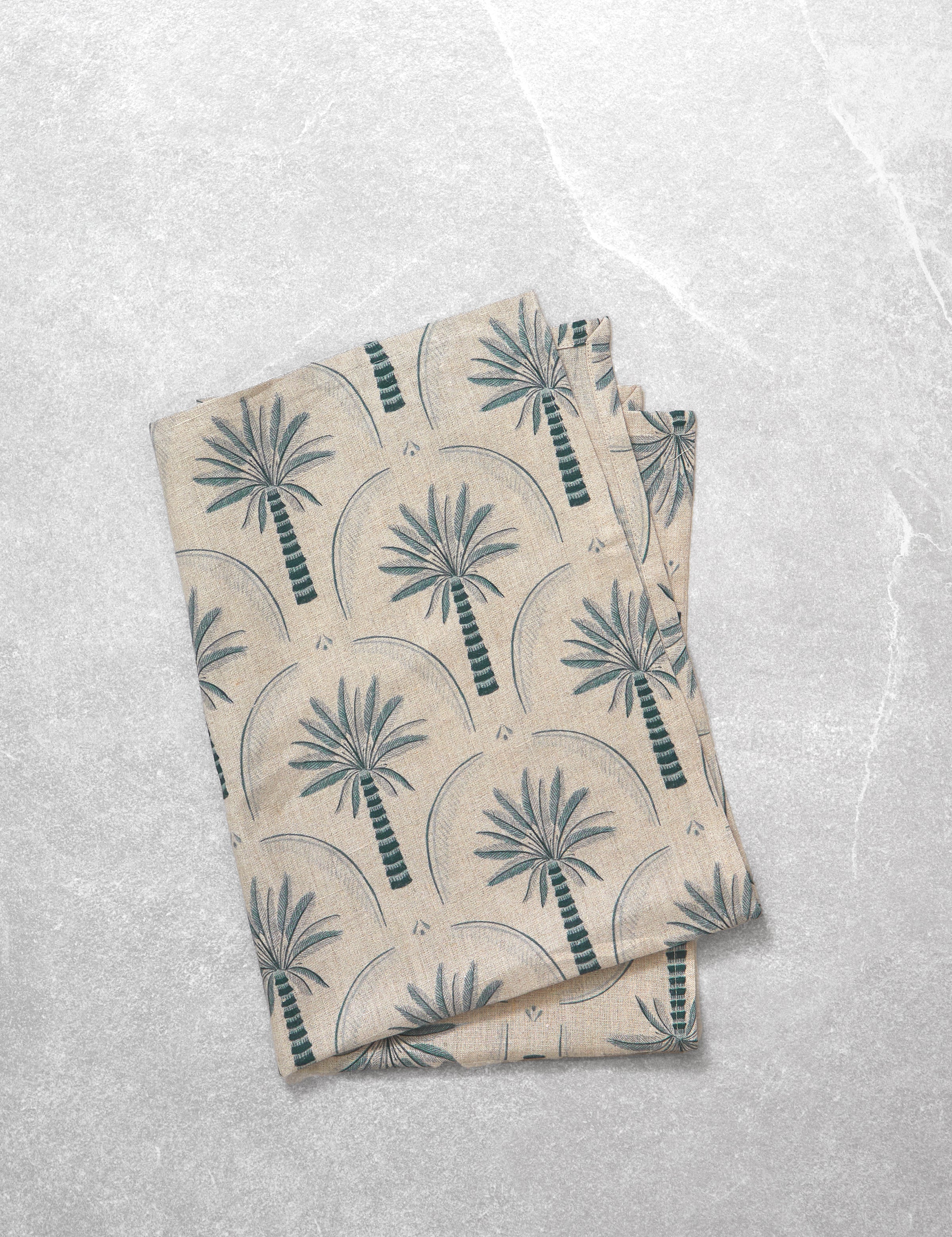 Palmetto Linen Tea Towel | Blue Natural-1