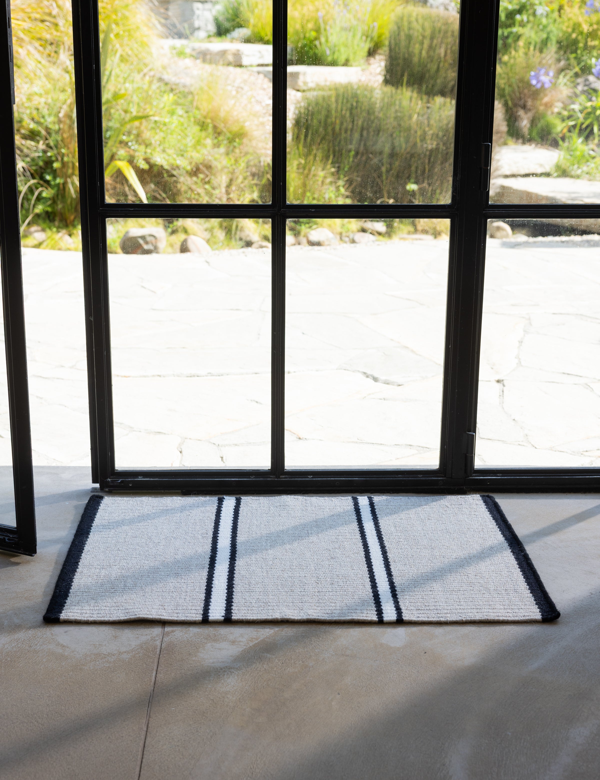Patio Door Mat | Black Stripe-2