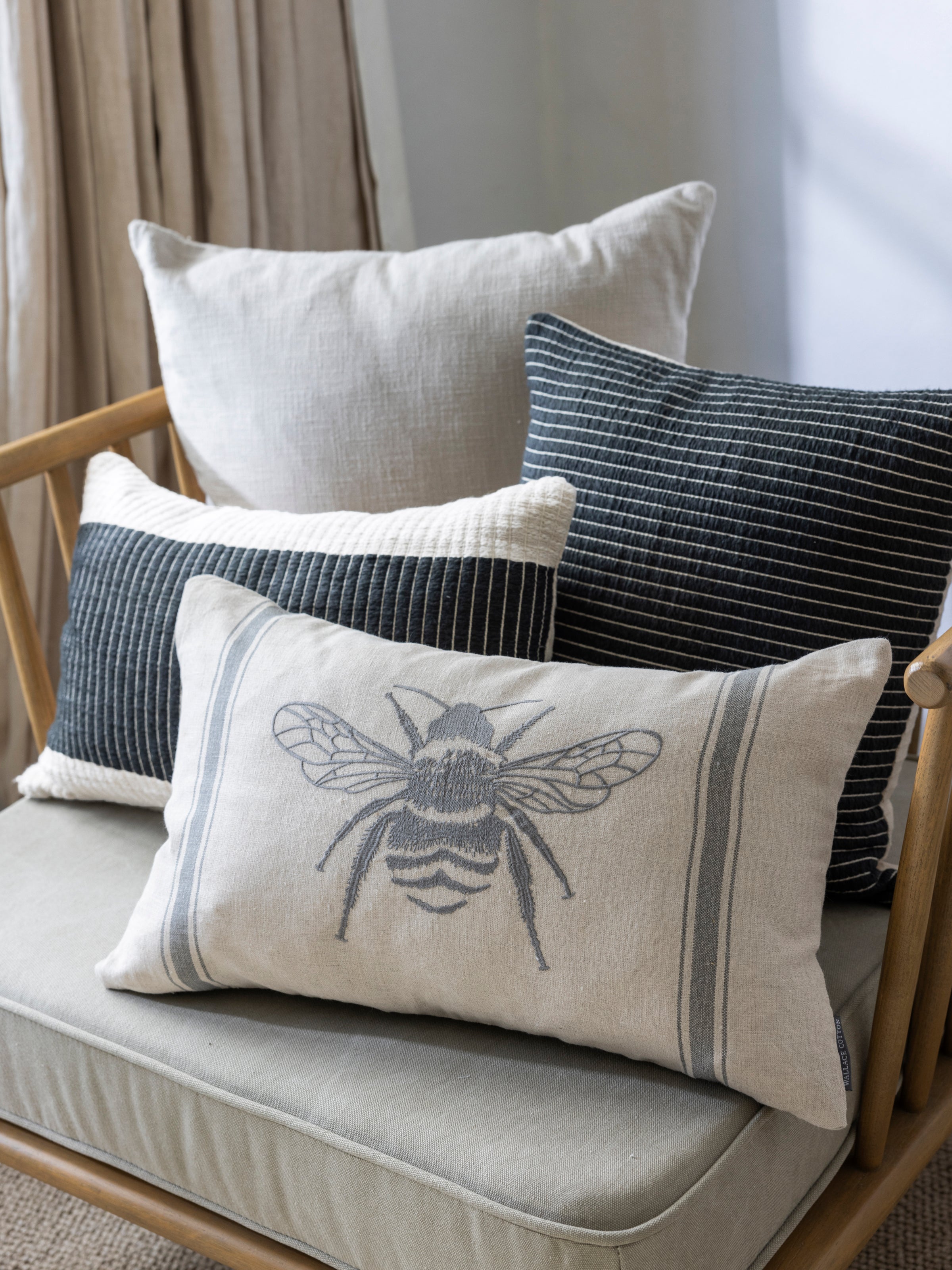 Pavilion Square Cushion Cover | Charcoal-2