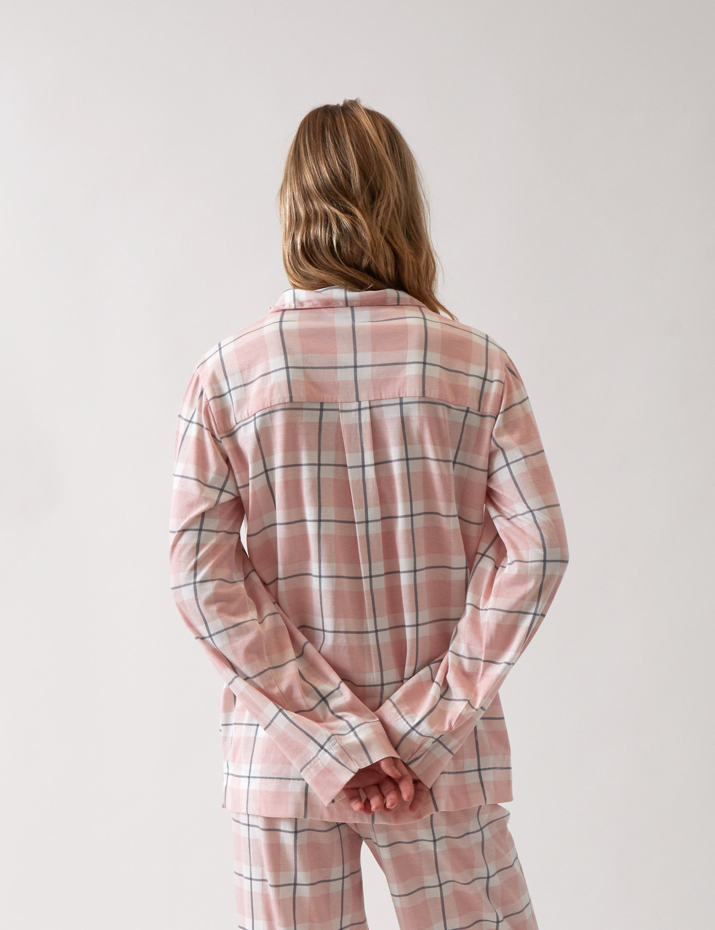 Penny Organic Cotton Knit PJ Shirt | Pink Gingham-4