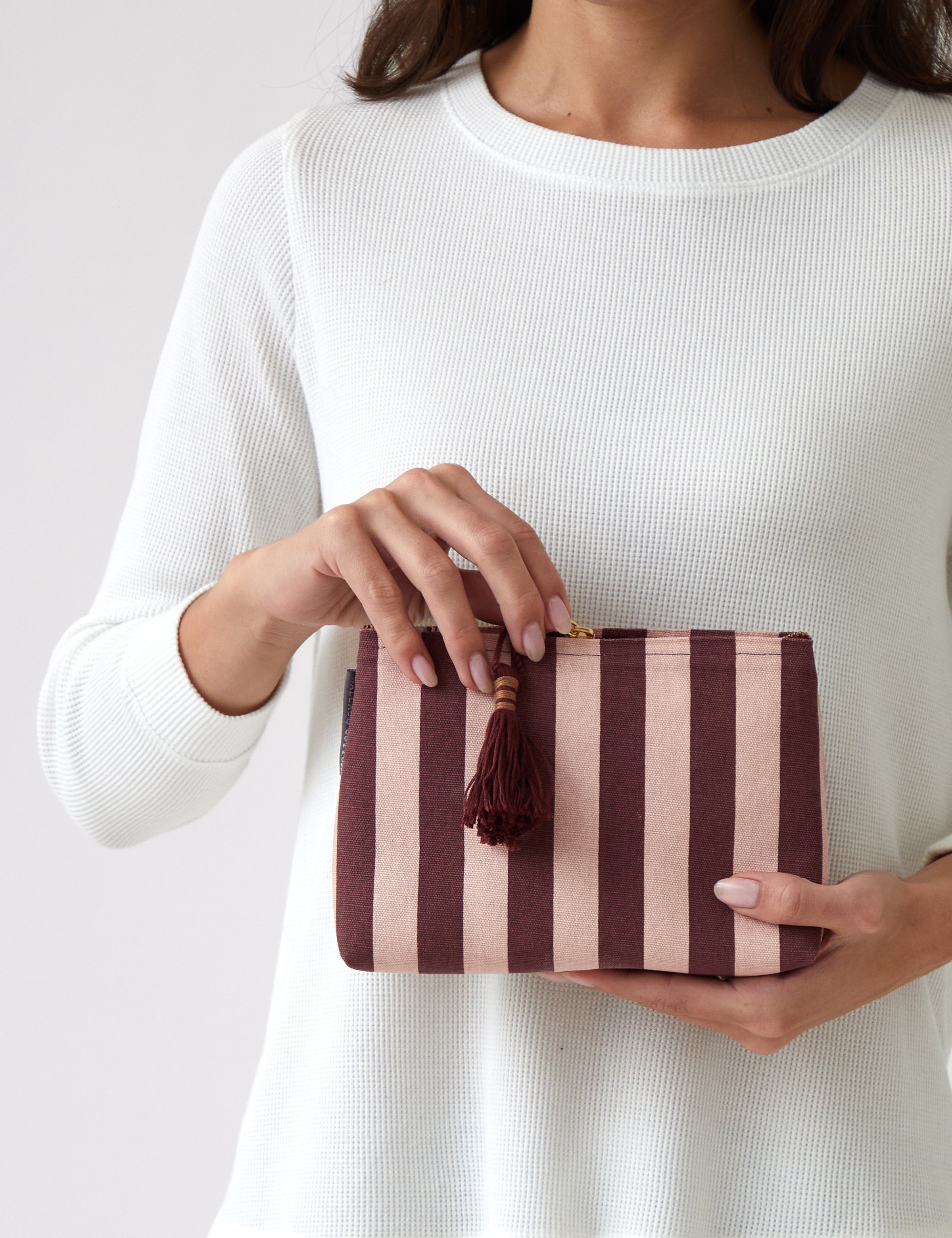 Tula Medium Bath Bag | Red/Pink Stripe-2