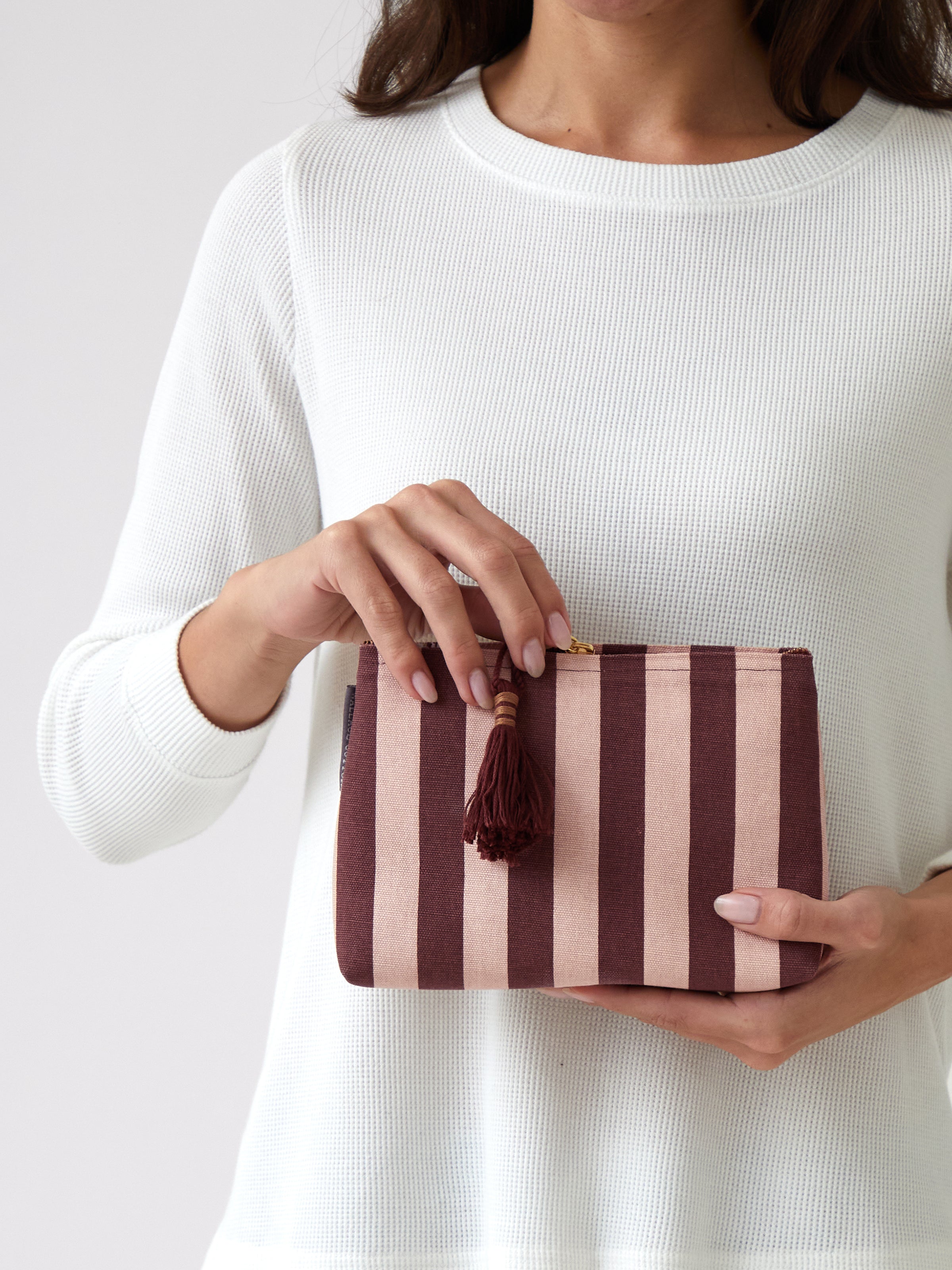 Tula Medium Bath Bag | Red/Pink Stripe-2