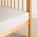 Pinnacle Flannel Cot Fitted Sheet | Cocoa Stripe-1