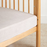 Pinnacle Flannel Cot Fitted Sheet | Cocoa Stripe-1