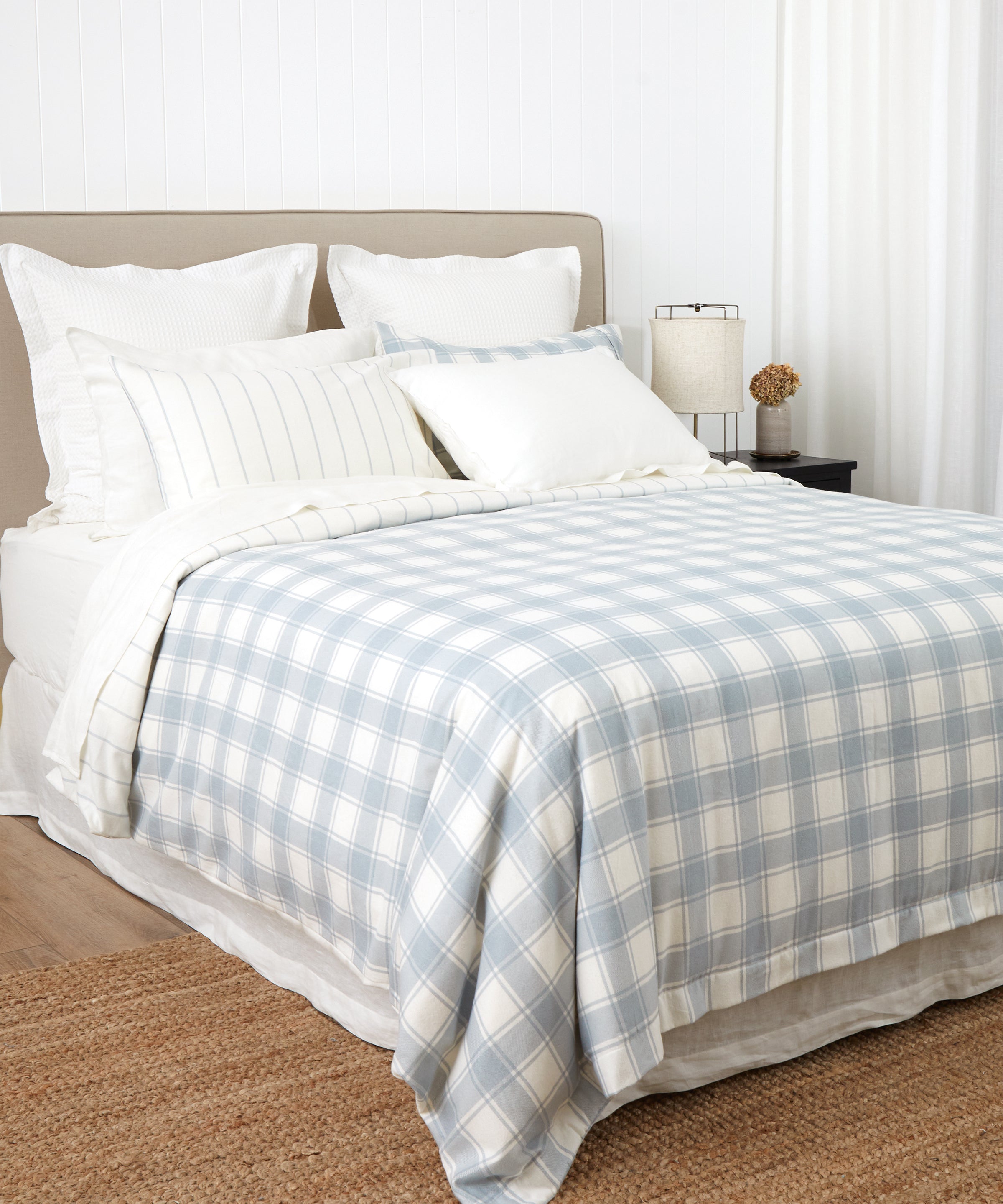 Pinnacle Flannel Reversible Duvet Cover Set | Blue-3