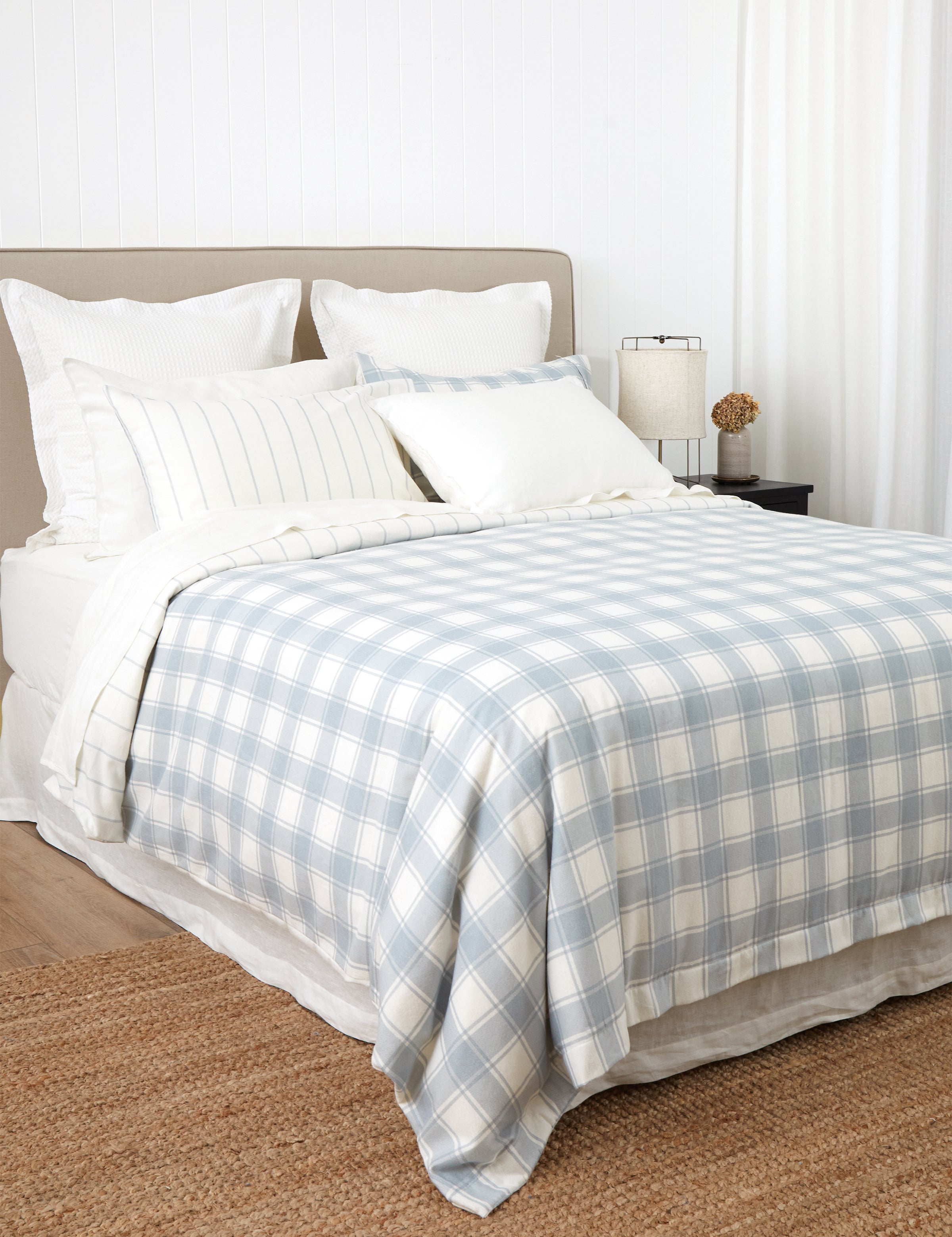 Pinnacle Flannel Reversible Duvet Cover Set | Blue-3
