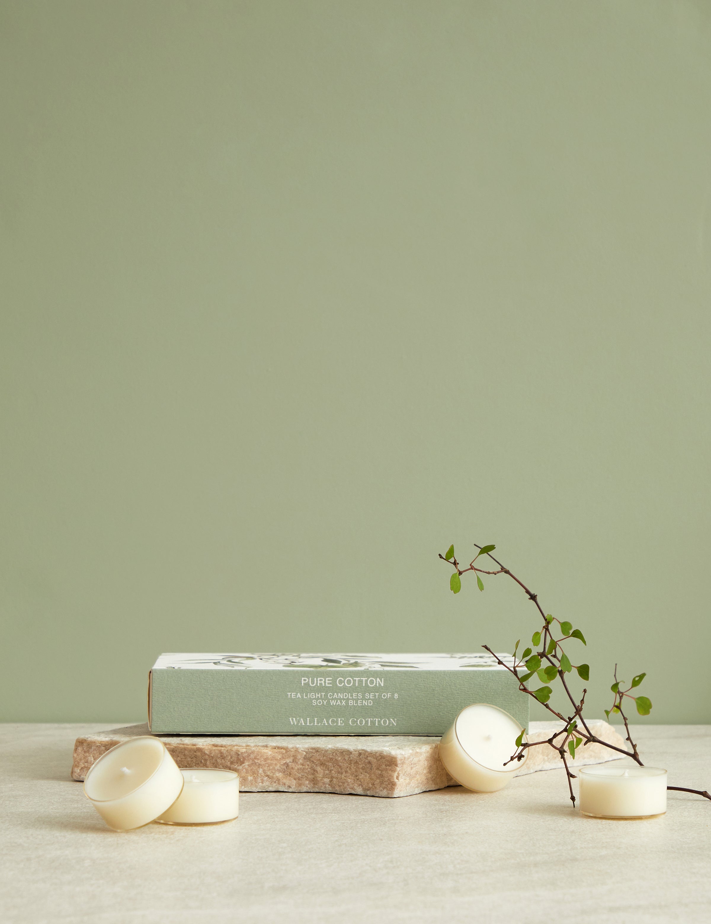 Pure Cotton Tea Lights Set of 8 | White-1