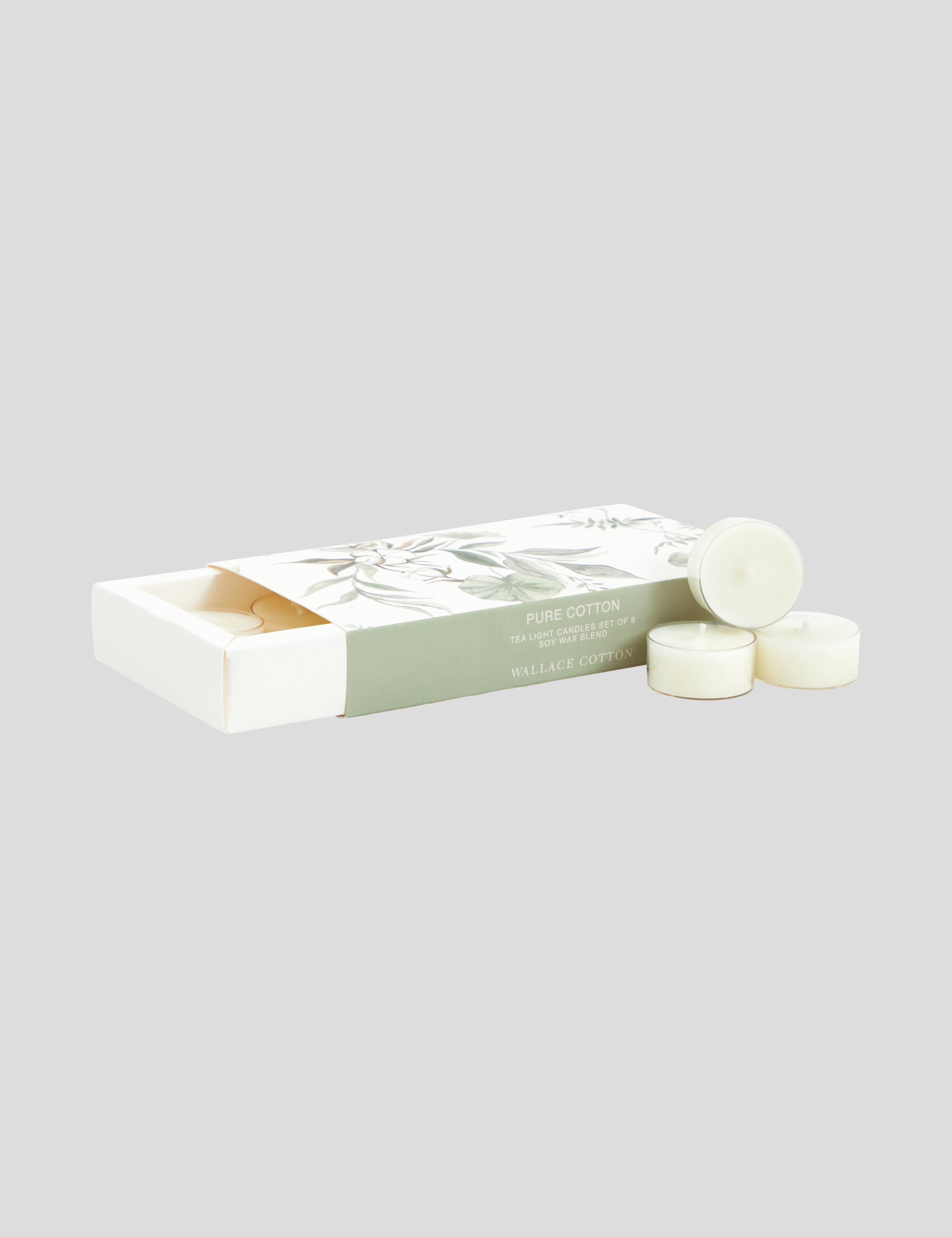 Pure Cotton Tea Lights Set of 8 | White-3