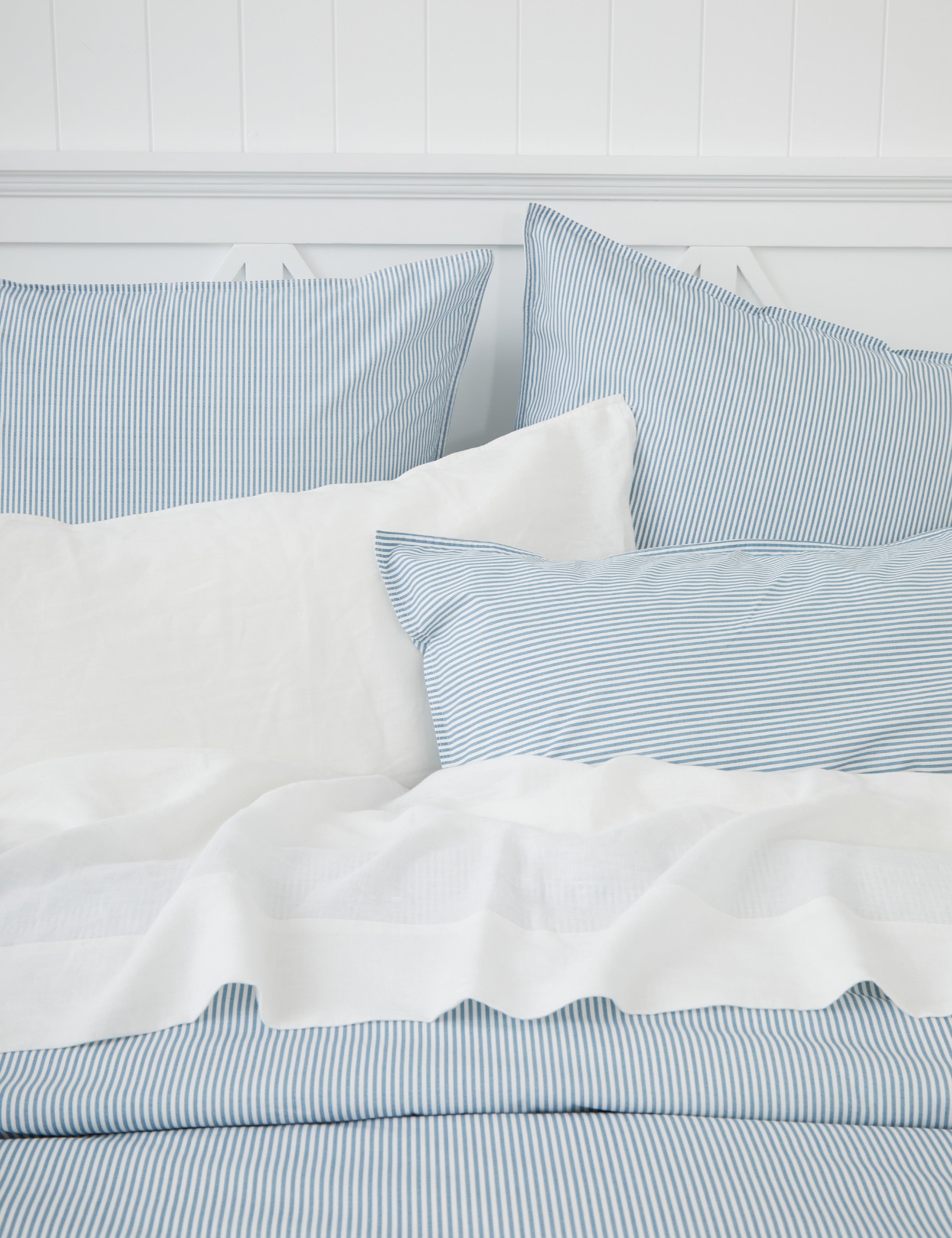 Purity Organic Cotton Duvet Cover Set | Blue Stripe-2