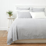 Purity Organic Cotton Duvet Cover Set | Charcoal Stripe-1