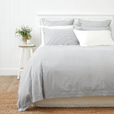 Purity Organic Cotton Duvet Cover Set | Charcoal Stripe-1
