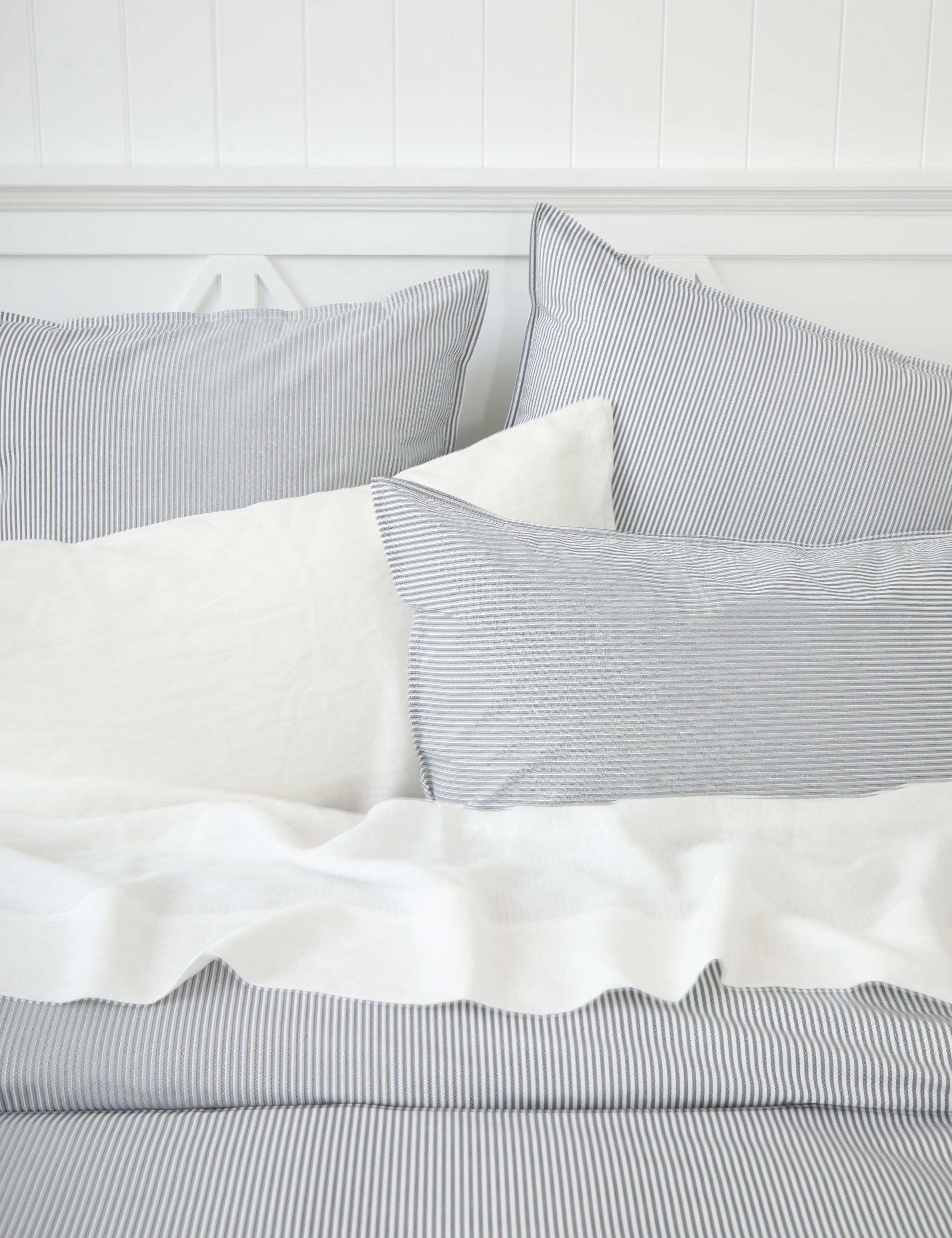 Purity Organic Cotton Duvet Cover Set | Charcoal Stripe-2