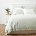 Purity Organic Cotton Duvet Cover Set | Green Stripe-1