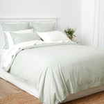 Purity Organic Cotton Duvet Cover Set | Green Stripe-3