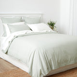 Purity Organic Cotton Duvet Cover Set | Green Stripe-3