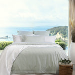 Purity Organic Cotton Duvet Cover Set | Green Stripe-5