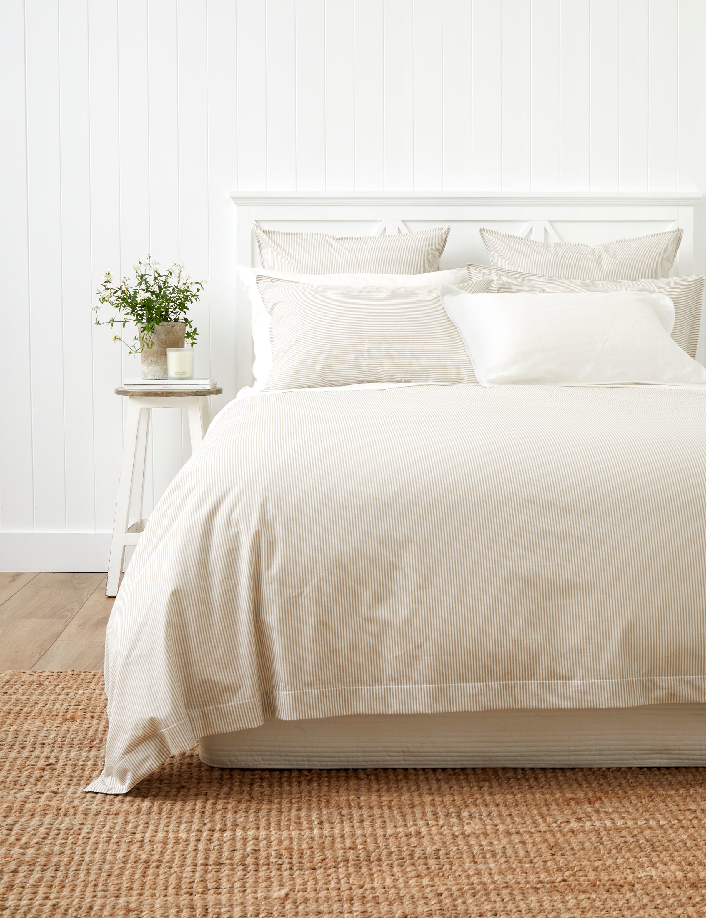 Purity Organic Cotton Duvet Cover Set | Natural Stripe-1