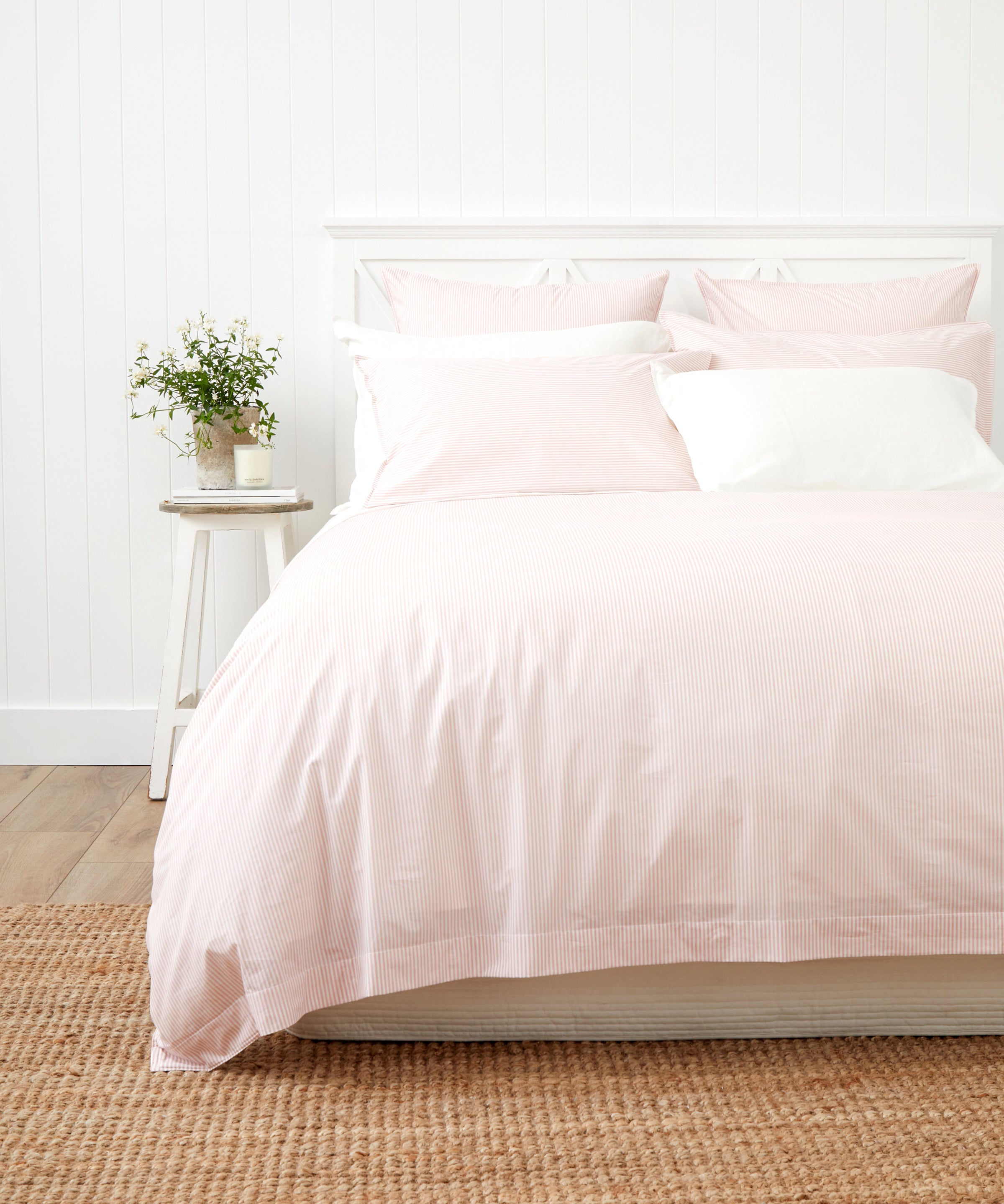 Purity Organic Cotton Duvet Cover Set | Pink Stripe-1