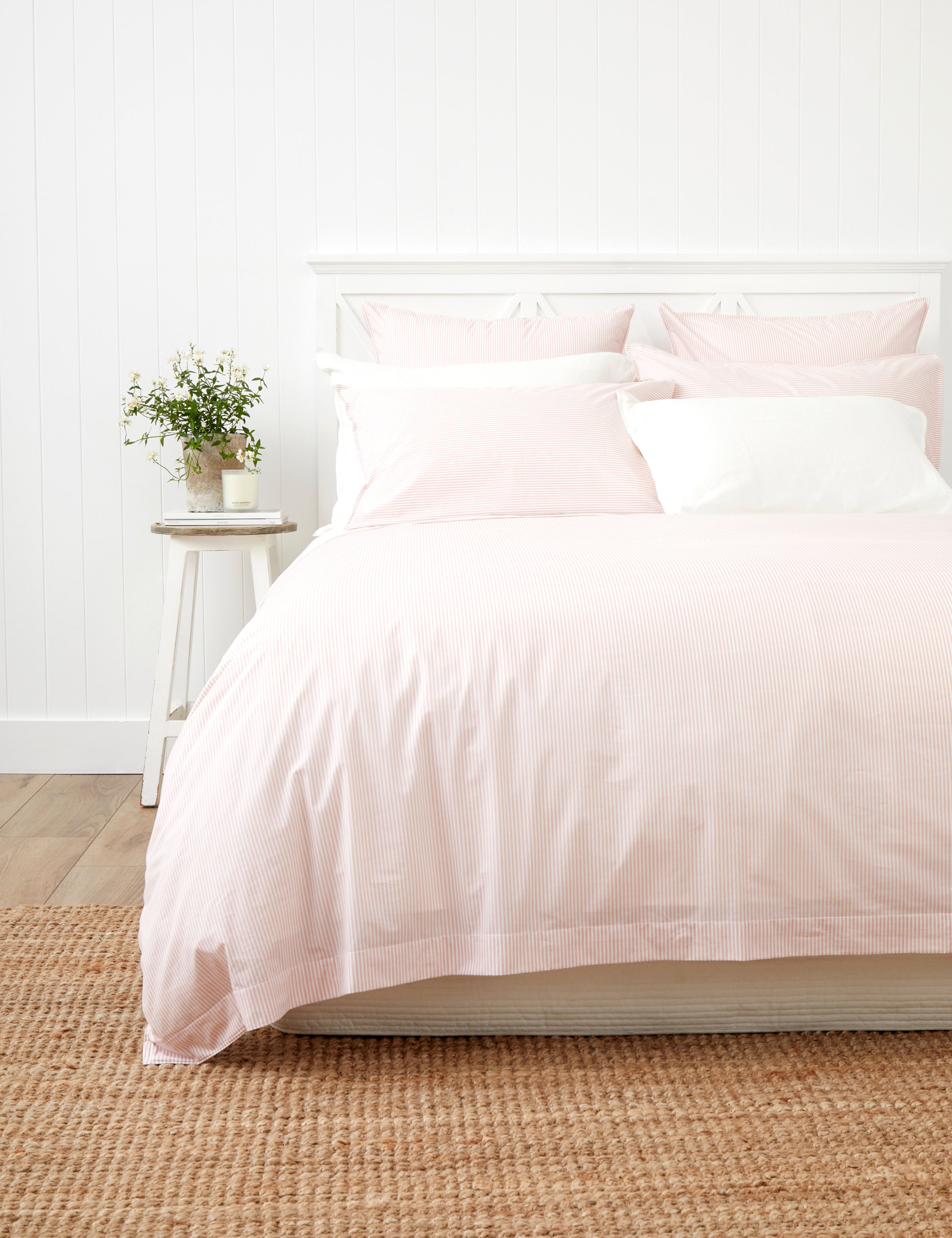 Purity Organic Cotton Duvet Cover Set | Pink Stripe-1