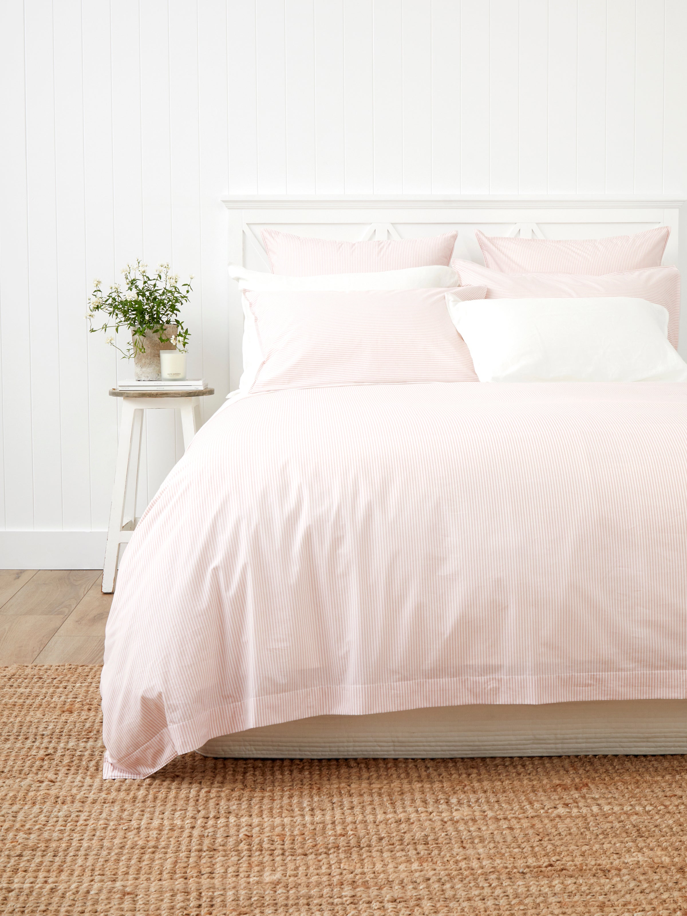 Purity Organic Cotton Duvet Cover Set | Pink Stripe-1
