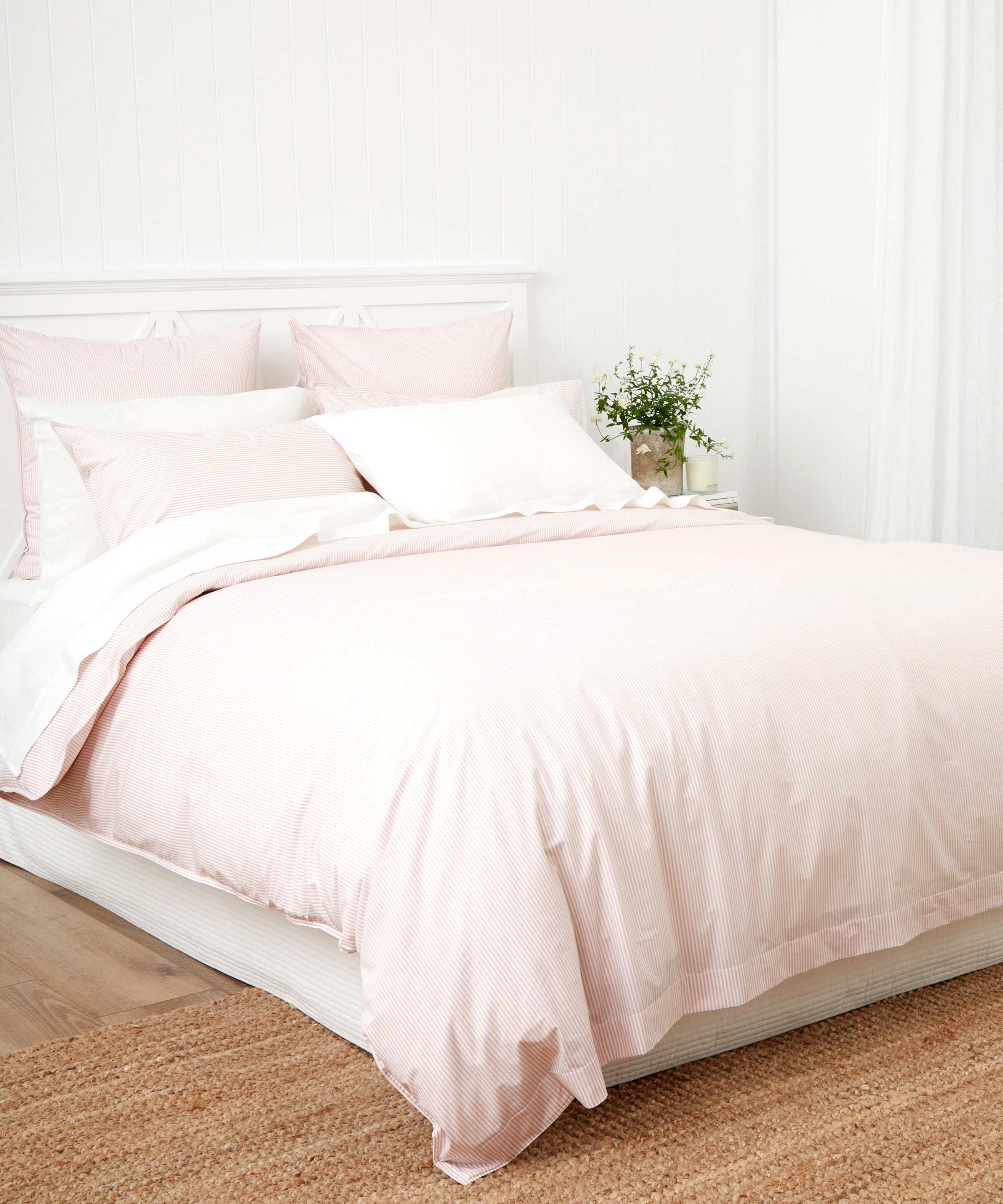 Purity Organic Cotton Duvet Cover Set | Pink Stripe-3