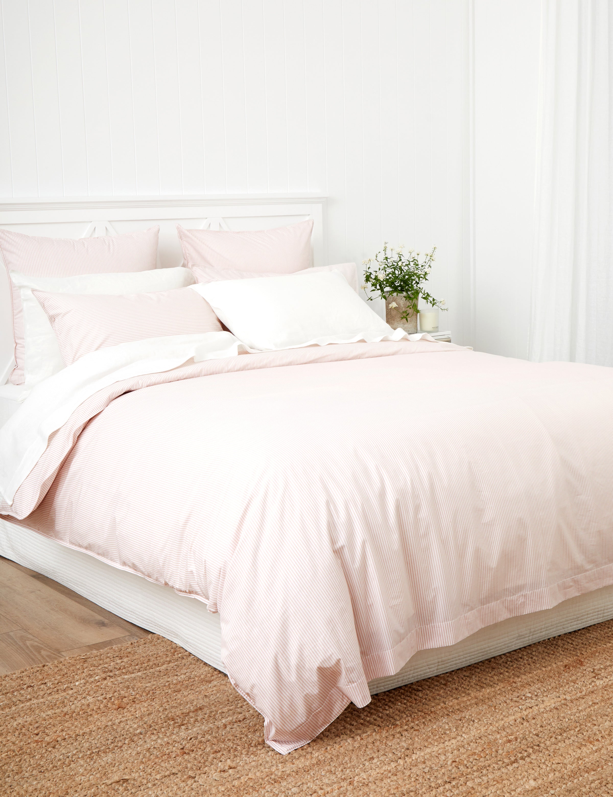 Purity Organic Cotton Duvet Cover Set | Pink Stripe-3