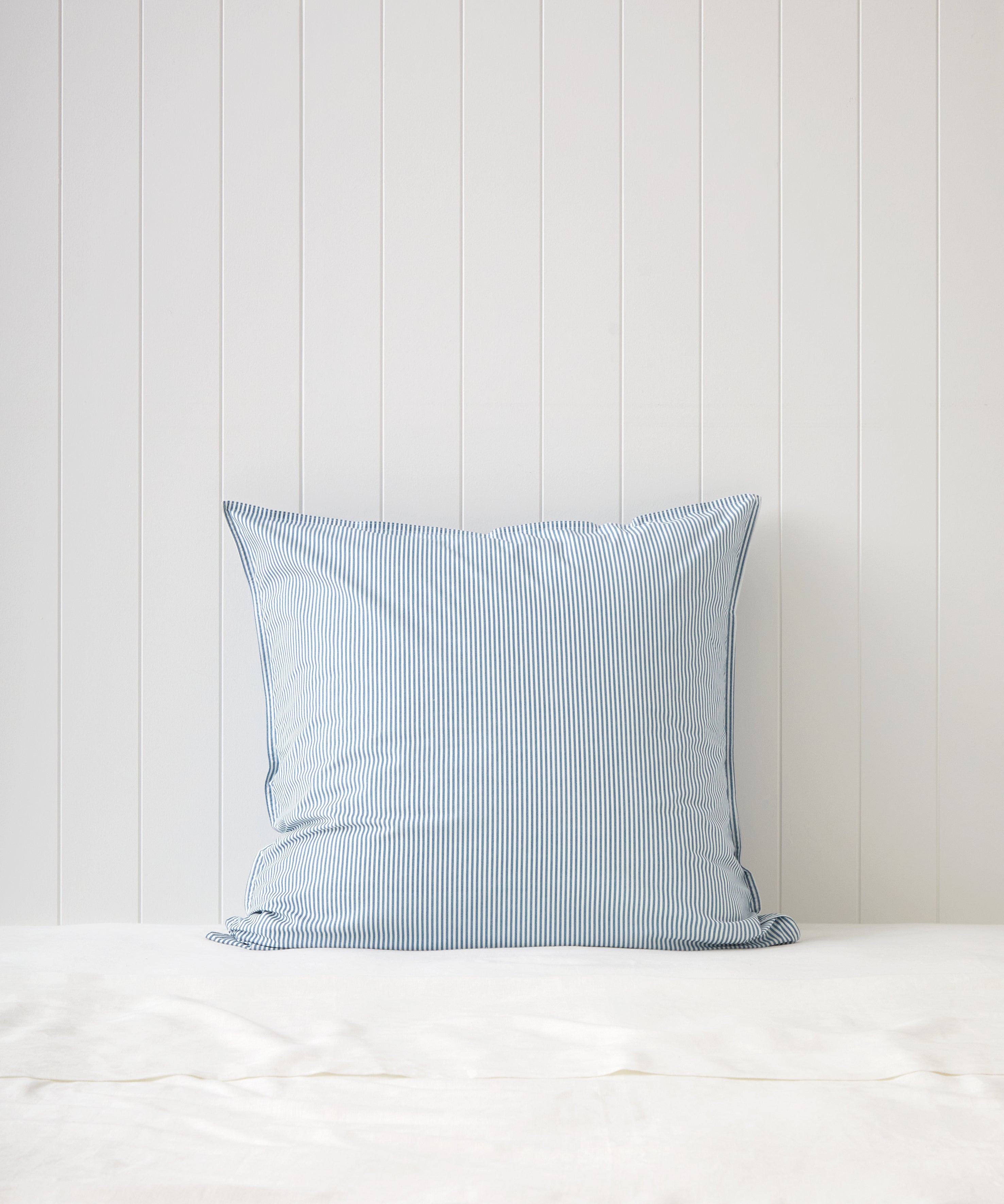 Purity Organic Cotton European Pillowcase | Blue Stripe-1