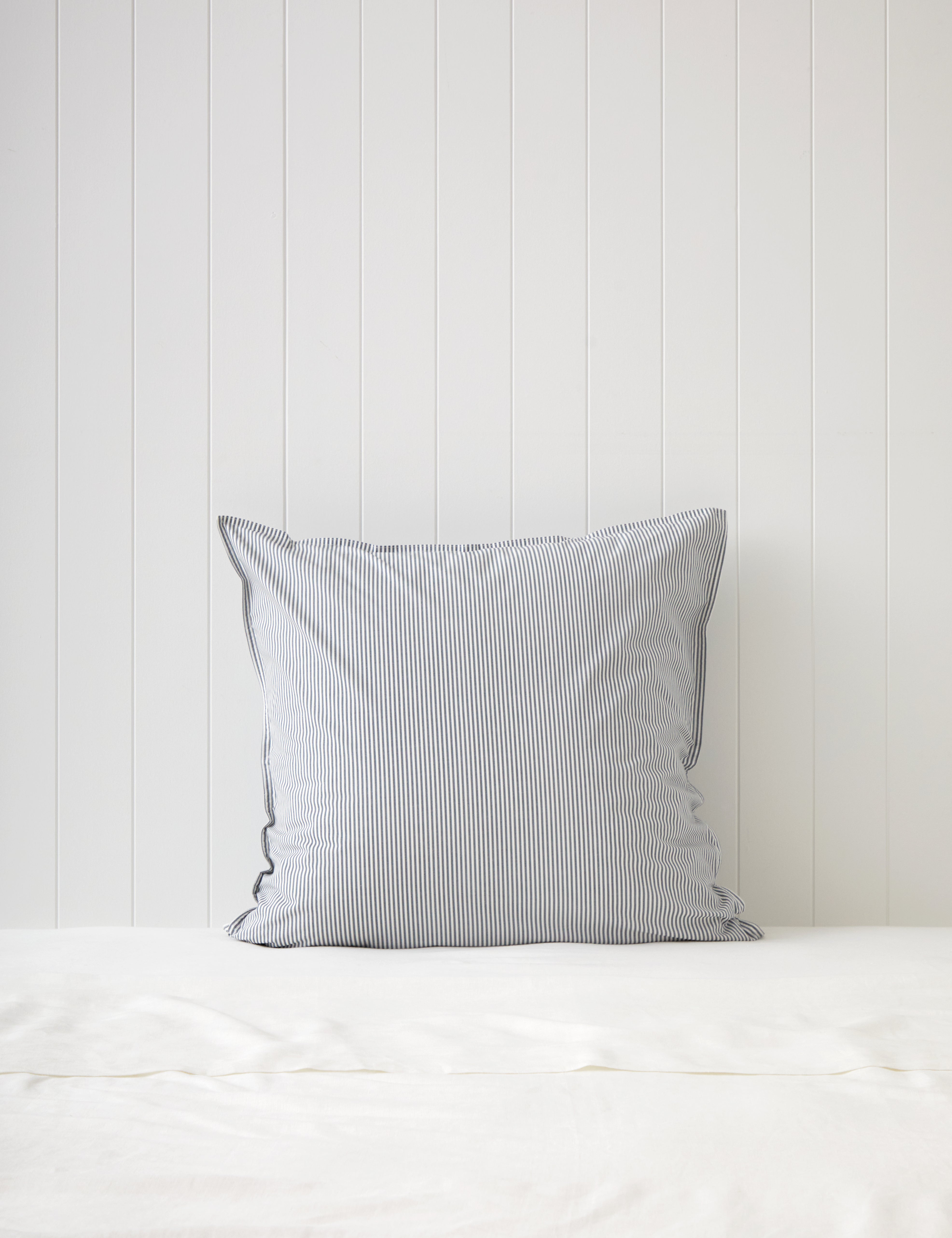 Purity Organic Cotton European Pillowcase | Charcoal Stripe-1