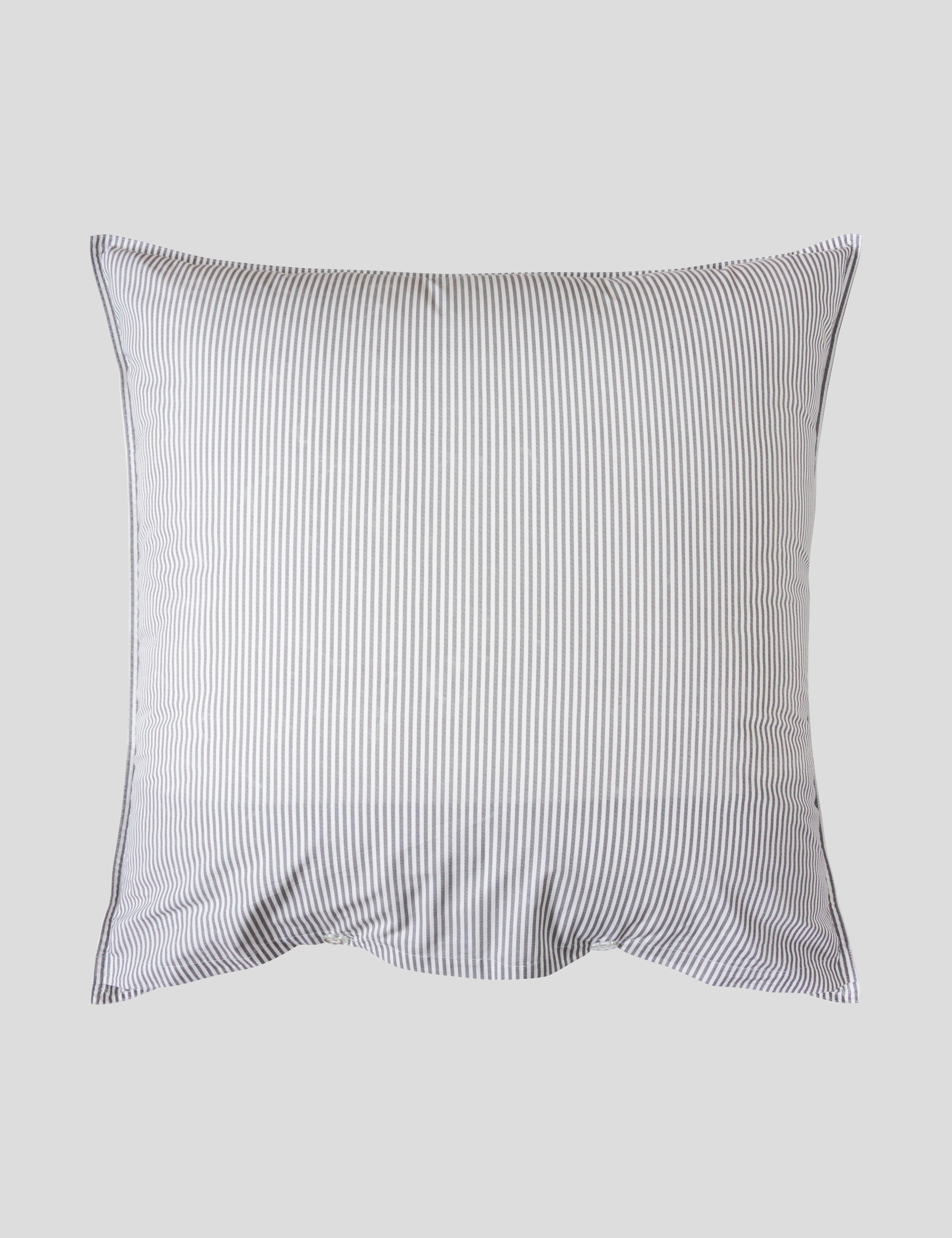 Purity Organic Cotton European Pillowcase | Charcoal Stripe-3