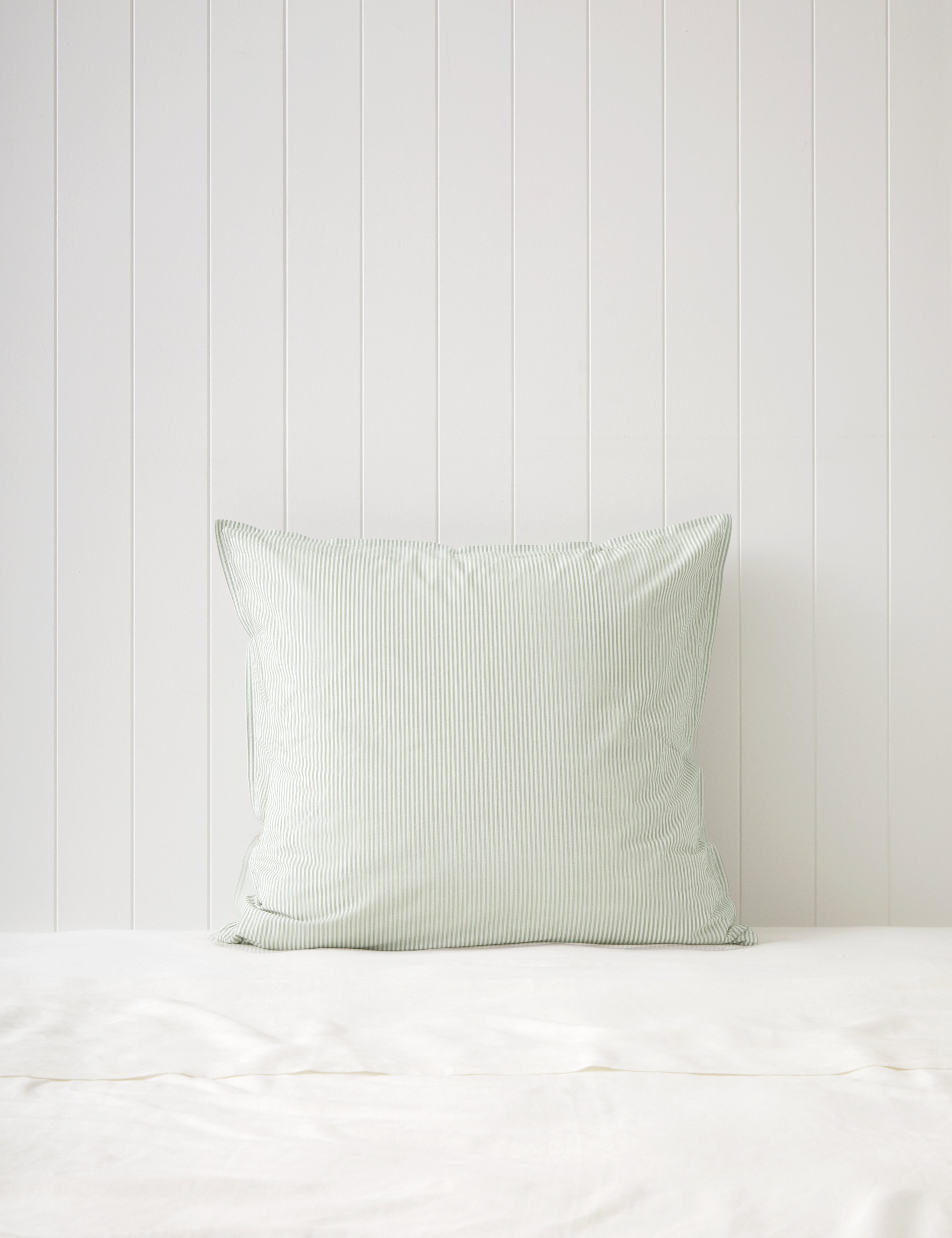 Purity Organic Cotton European Pillowcase | Green Stripe-1