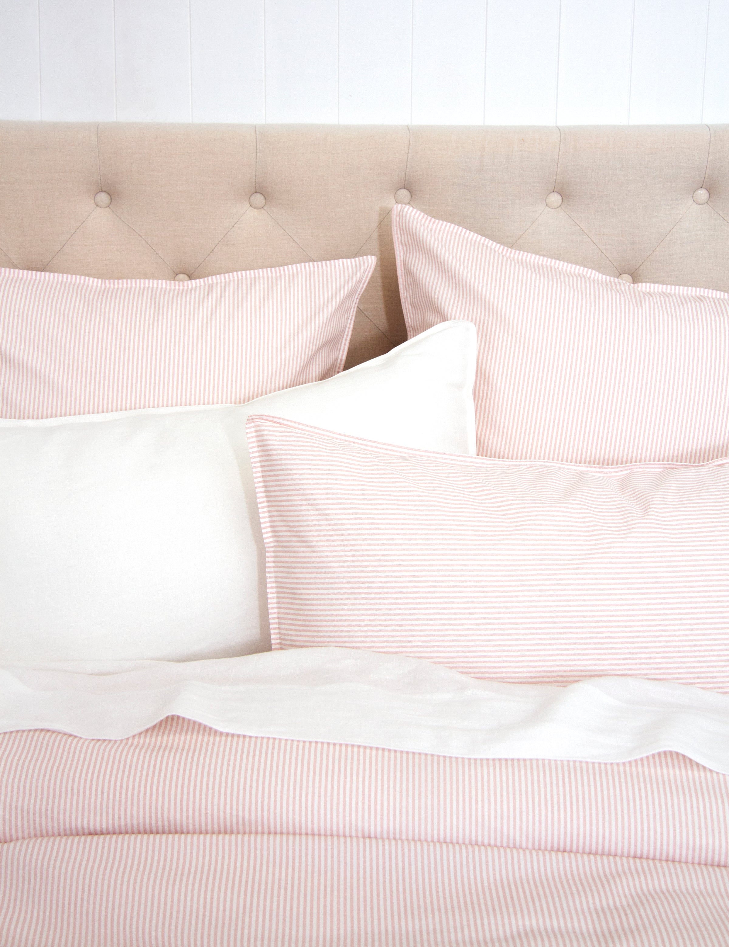 Purity Organic Cotton European Pillowcase | Pink Stripe-2