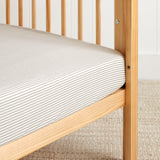 Purity Organic Cotton Fitted Cot Sheet | Natural Stripe-1