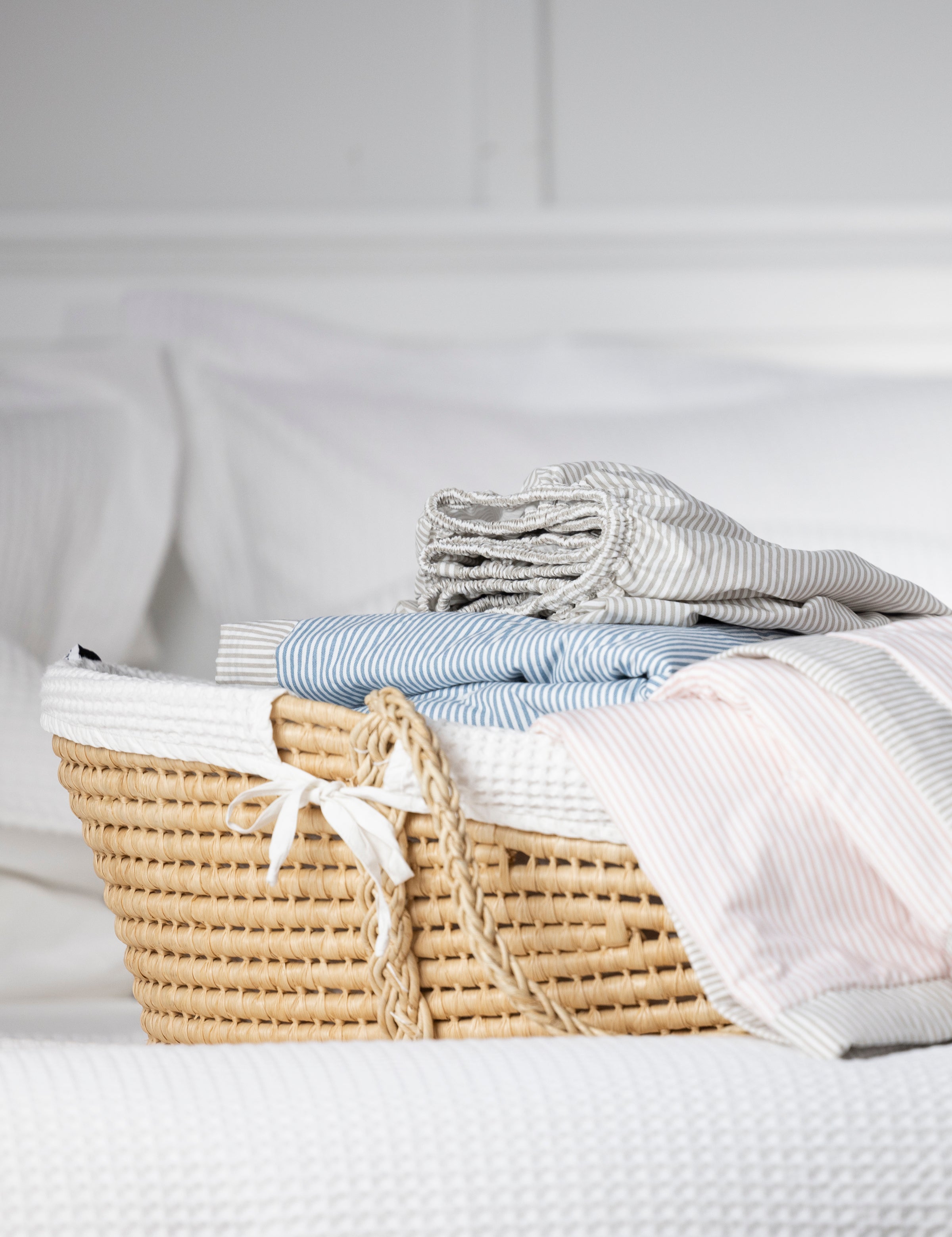 Purity Organic Cotton Fitted Cot Sheet | Natural Stripe-2