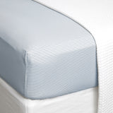 Purity Organic Cotton Fitted Sheet | Blue Stripe-1