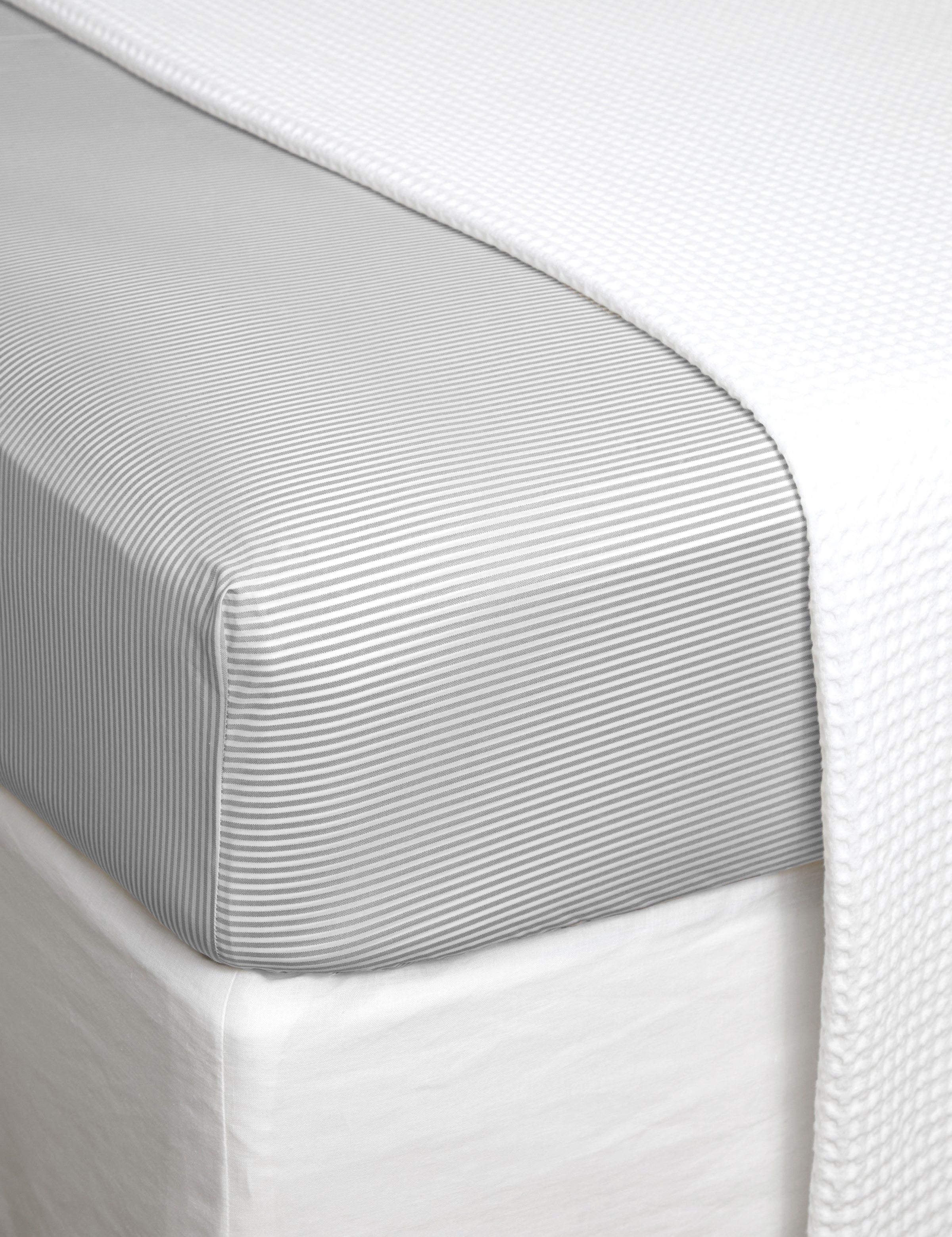 Purity Organic Cotton Fitted Sheet | Charcoal Stripe-1